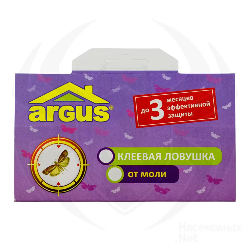 Argus (Аргус) клеевая ловушка от платяной моли и ковровых жучков, 2 шт